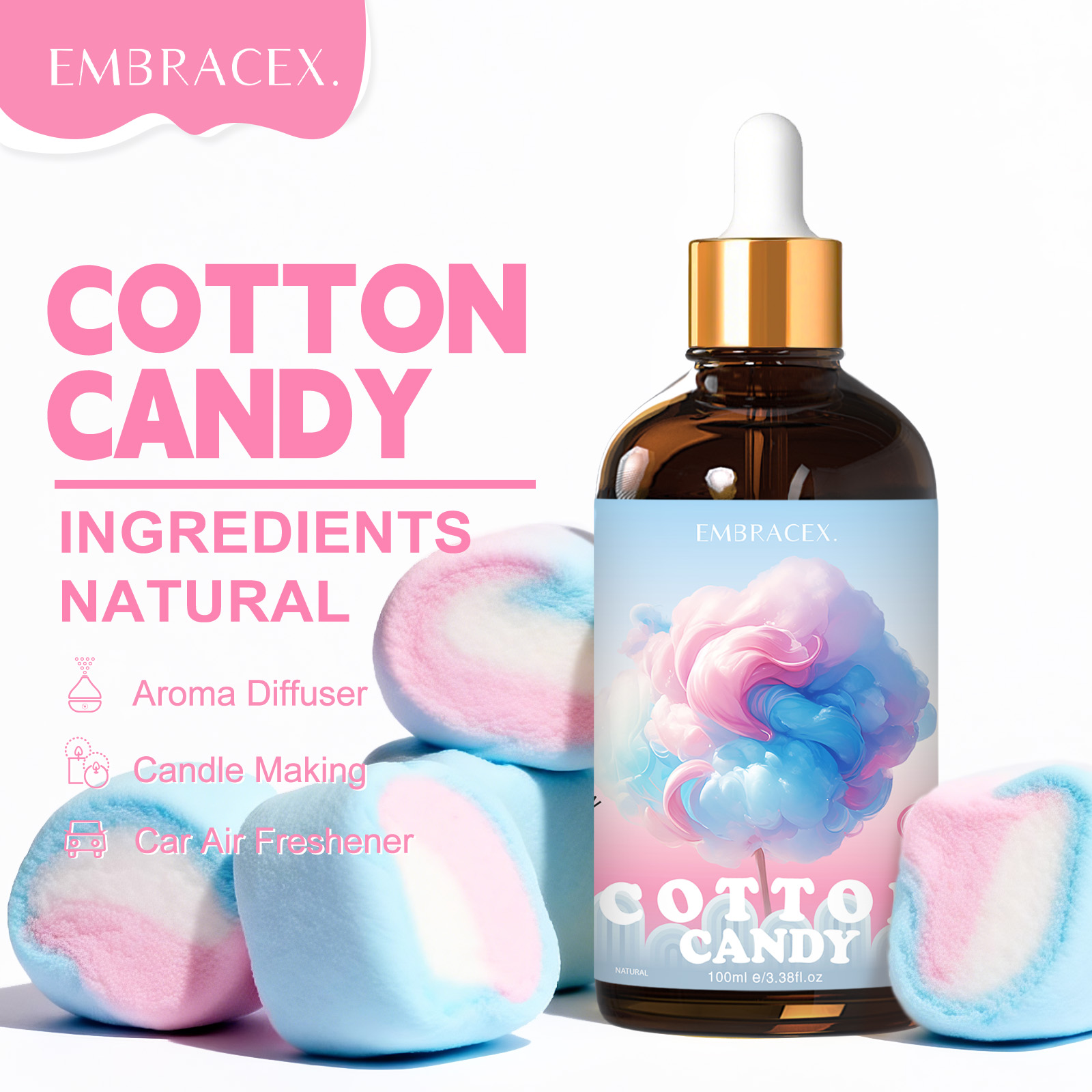 100ml Cotton Candy Fragrance O - đánh giá và giá Candle Fragrance