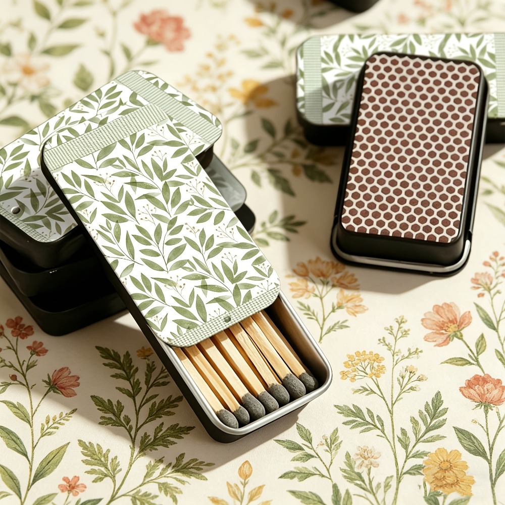 Green Leaf Pattern Tin Matchbo - đánh giá và giá Candle Lighter