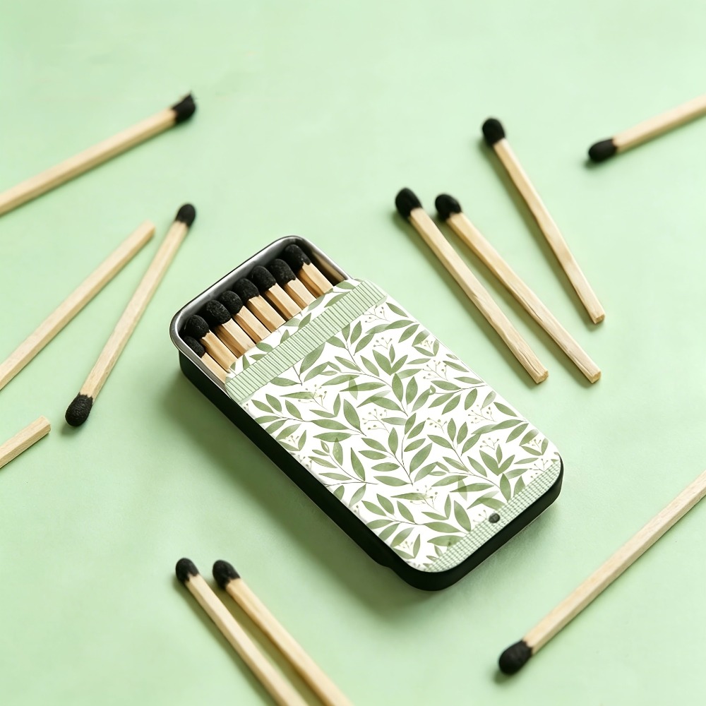 Green Leaf Pattern Tin Matchbo - đánh giá và giá Candle Lighter