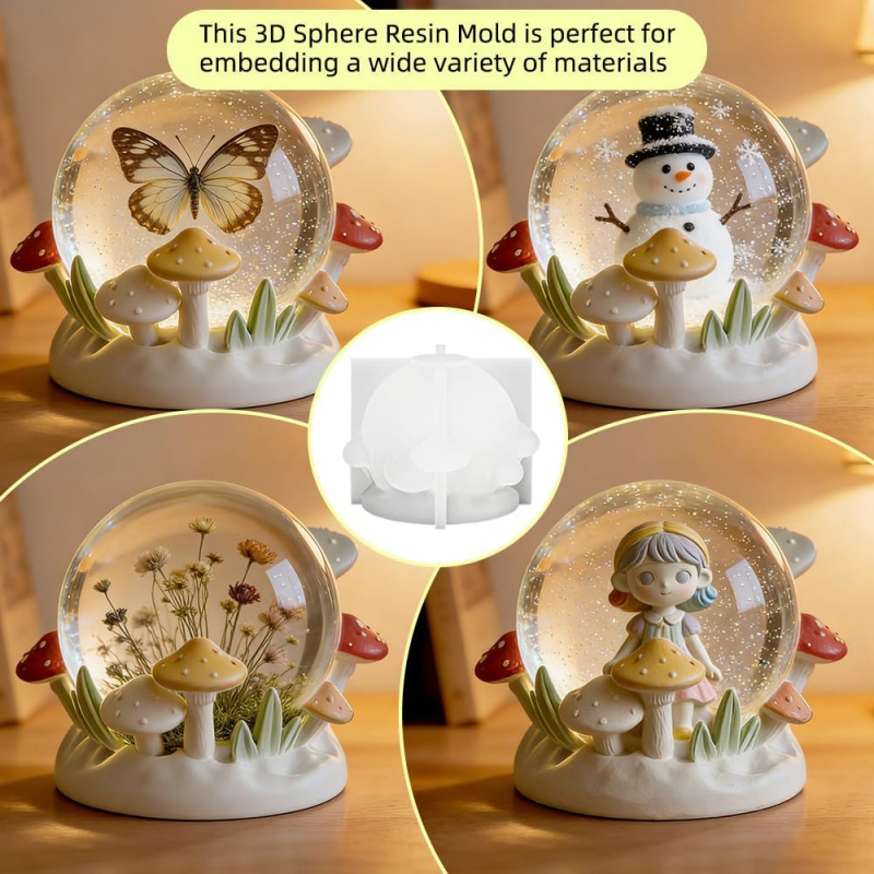 Mushroom Crystal Ball Silicone - đánh giá và giá Candle Molds