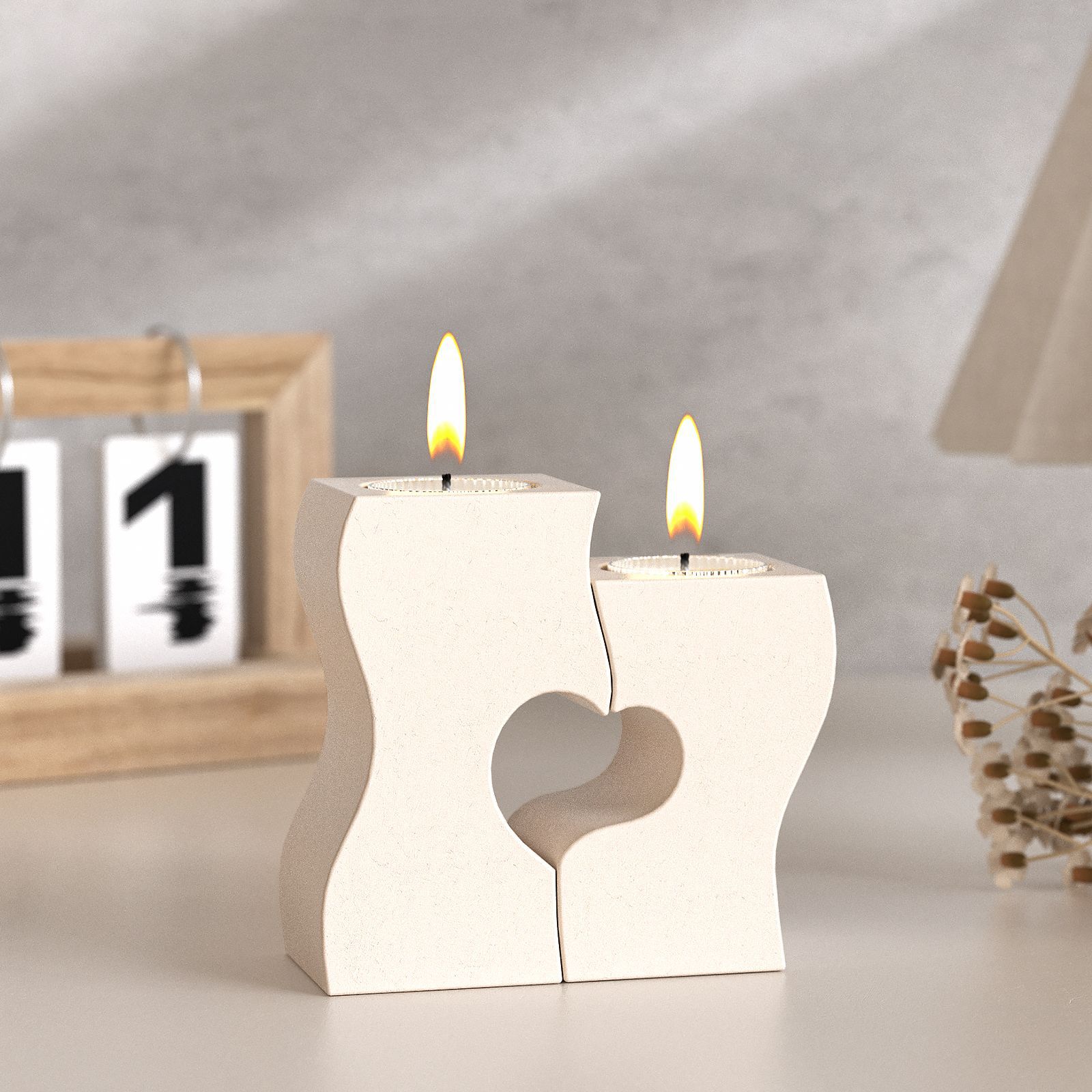 S Heart Candlestick Silicone M - đánh giá và giá Candle Molds