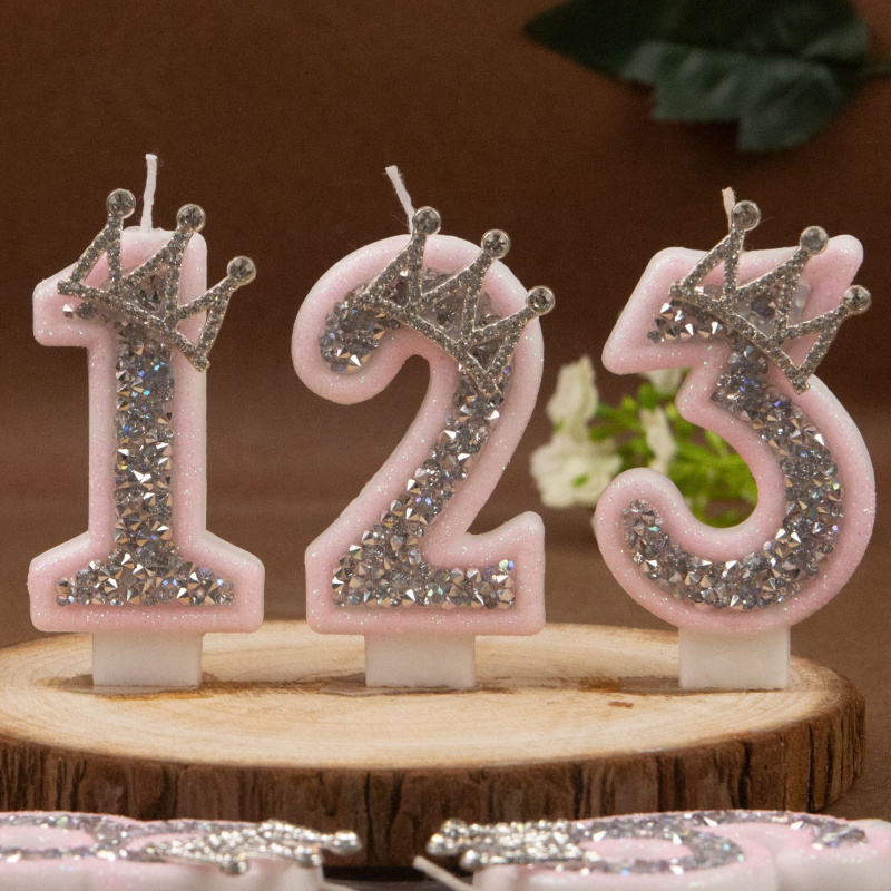 Digital Candles 0-9 Pink Silve - đánh giá và giá Soy Wax