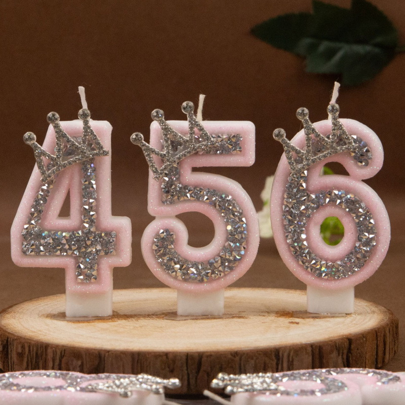 Digital Candles 0-9 Pink Silve - đánh giá và giá Soy Wax