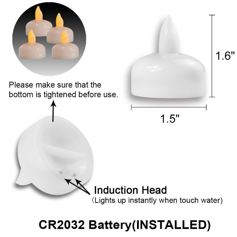12Pcs Waterproof Floating LED  - đánh giá và giá Paraffin Wax