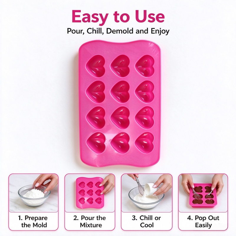 3D Love Heart Silicone Mold Fo - đánh giá và giá Candle Molds